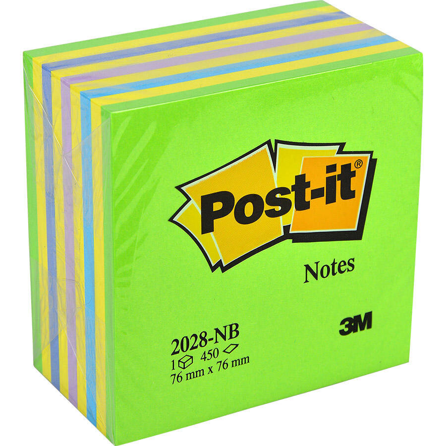 Post-it 2028 NB Yapışkanlı Not Kağıdı 76 mm x 76 mm Gökkuşağı Rengi Tonları 450 Yaprak