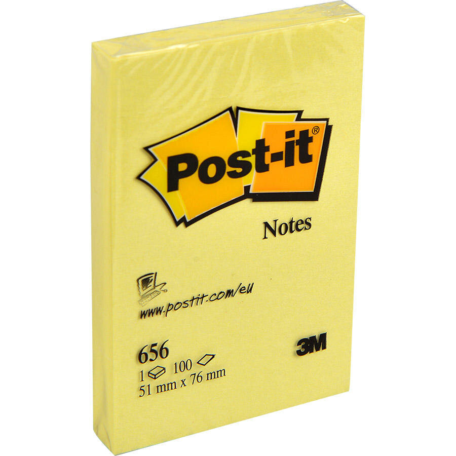 3M Post-it 656 Yapışkanlı Not Kağıdı 51 mm x 76 mm Sarı 100 Yaprak