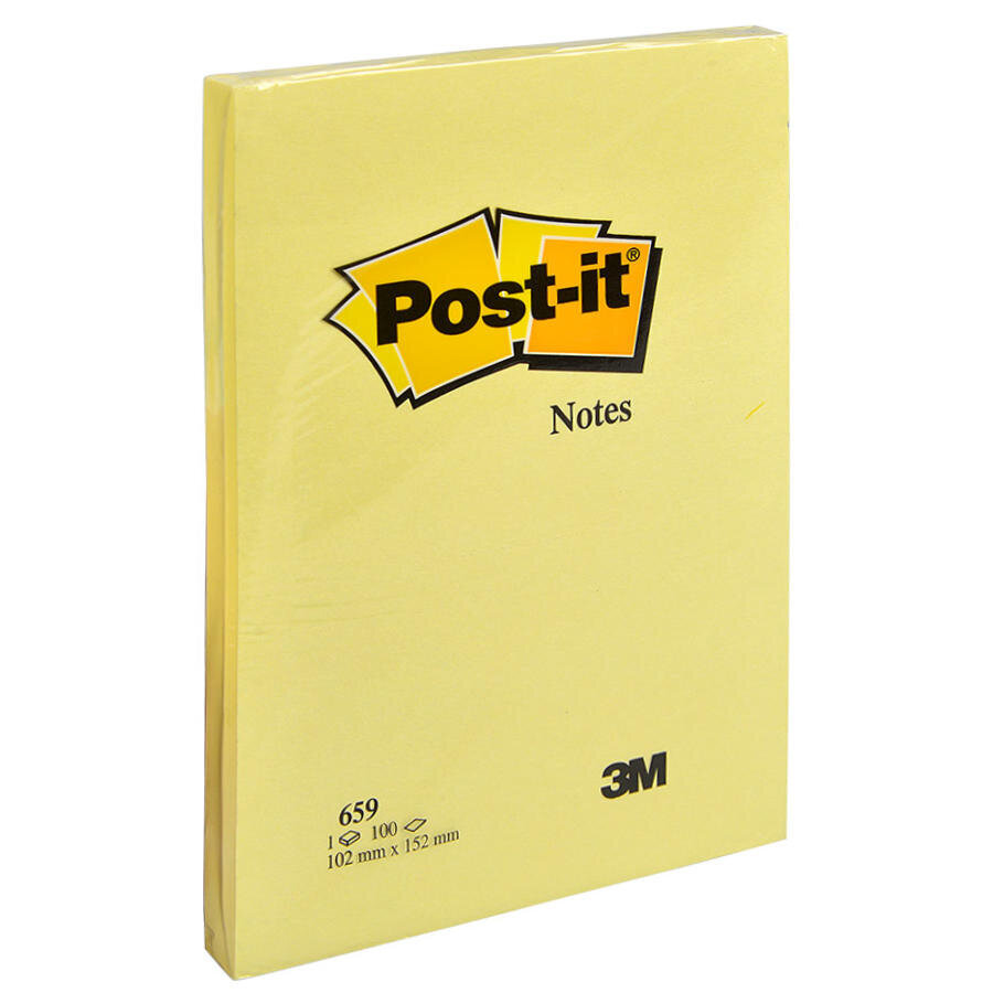 Post-It 659 Not Kağıdı 102 mm x 152 mm Sarı 100 Yaprak