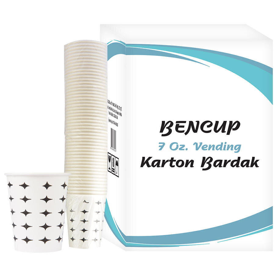 Bencup Karton Bardak Yıldız Desenli 7 oz 3000'li Koli