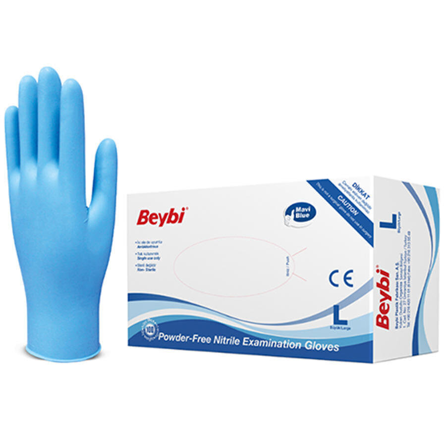 Beybi Nitril Muayene Eldiveni Pudrasız Large 100'lü Paket