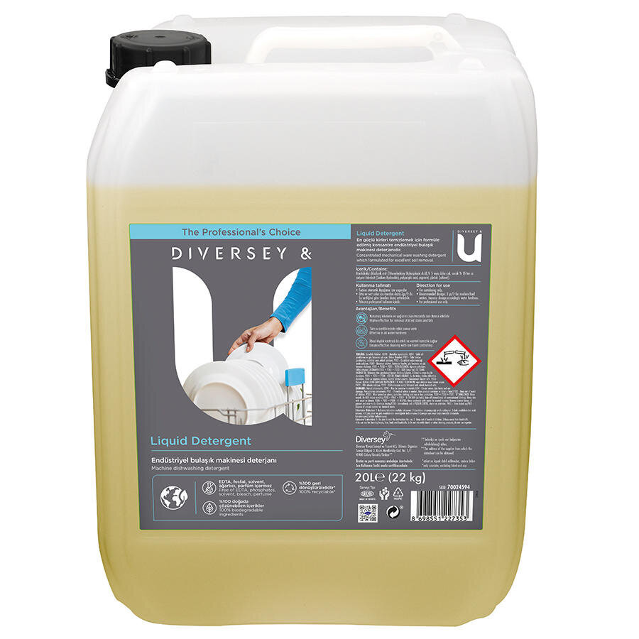 Diversey Endüstriyel Bulaşık Makinesi Deterjanı 20 litre