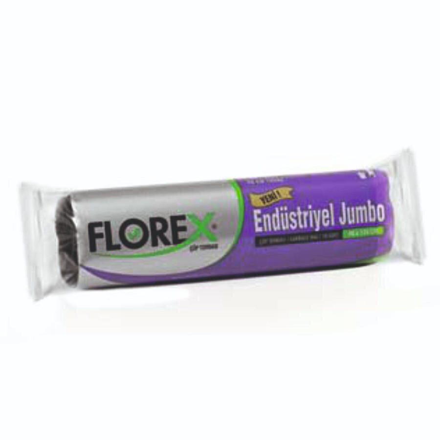 Florex Yeni Seri Endüstriyel Çöp Torbası Jumbo Boy 80 cm x 110 cm Siyah 10'lu Paket
