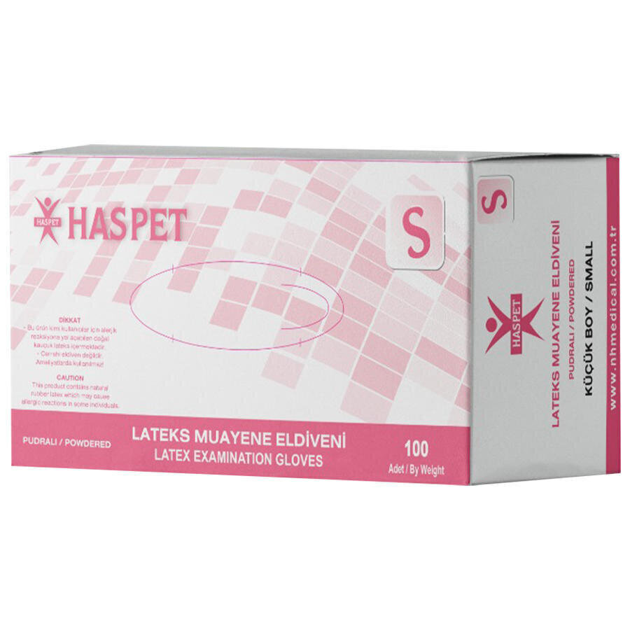 Has-pet Lateks Pudralı Eldiven  S 100'lü Paket