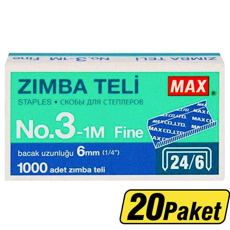 Max Zımba Teli No:24/6 Beyaz 20'li Kutu