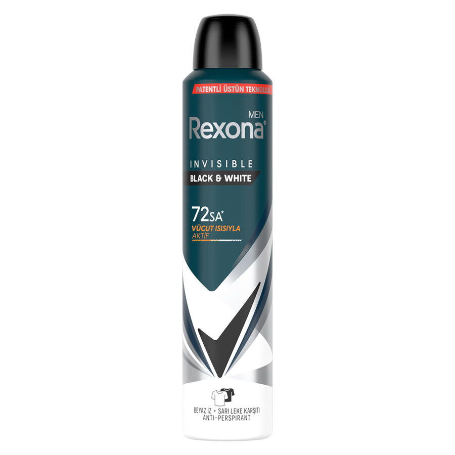 Rexona Men Erkek Sprey Deodorant Invisible Black White  150 ML