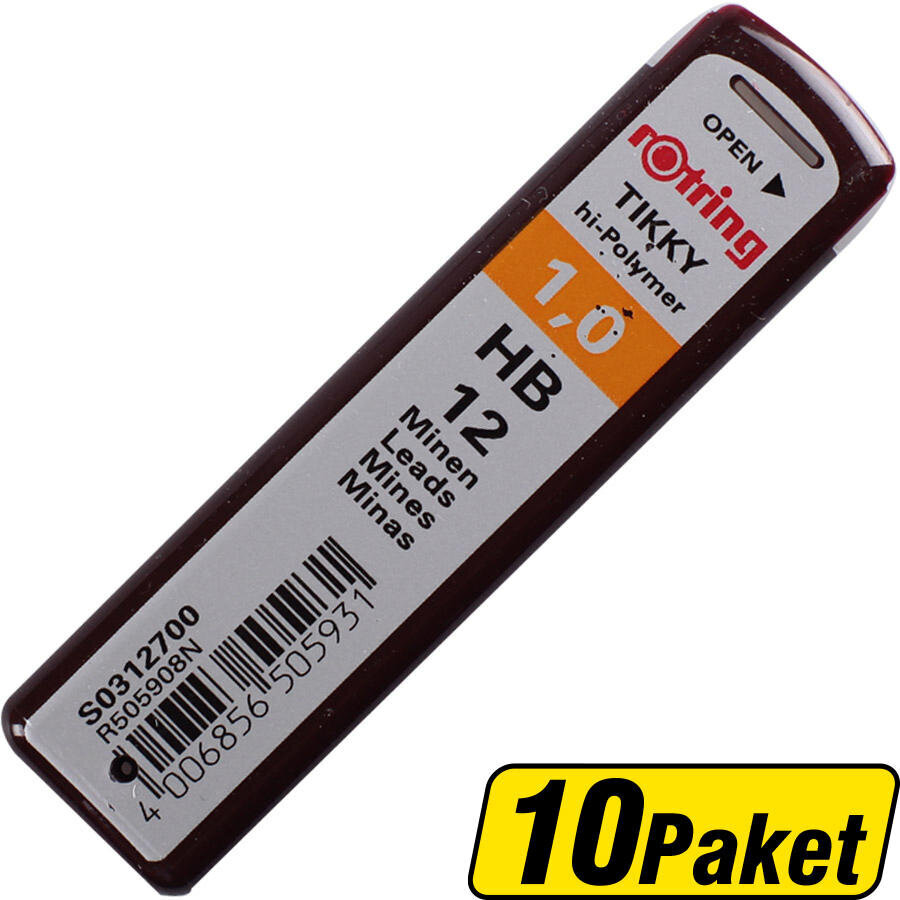 Rotring 0.9 mm HB Hi-Polymer Kalem Ucu 10'lu Paket