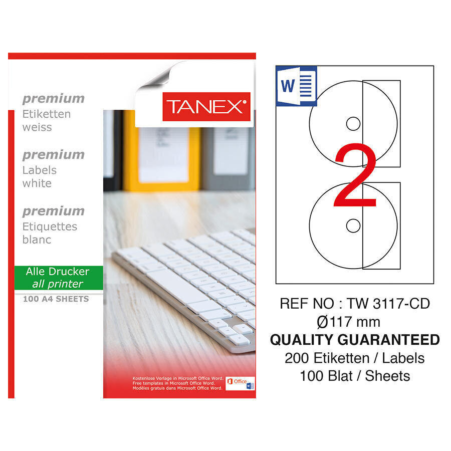 Tanex TW-3117 CD Etiketi 117 mm