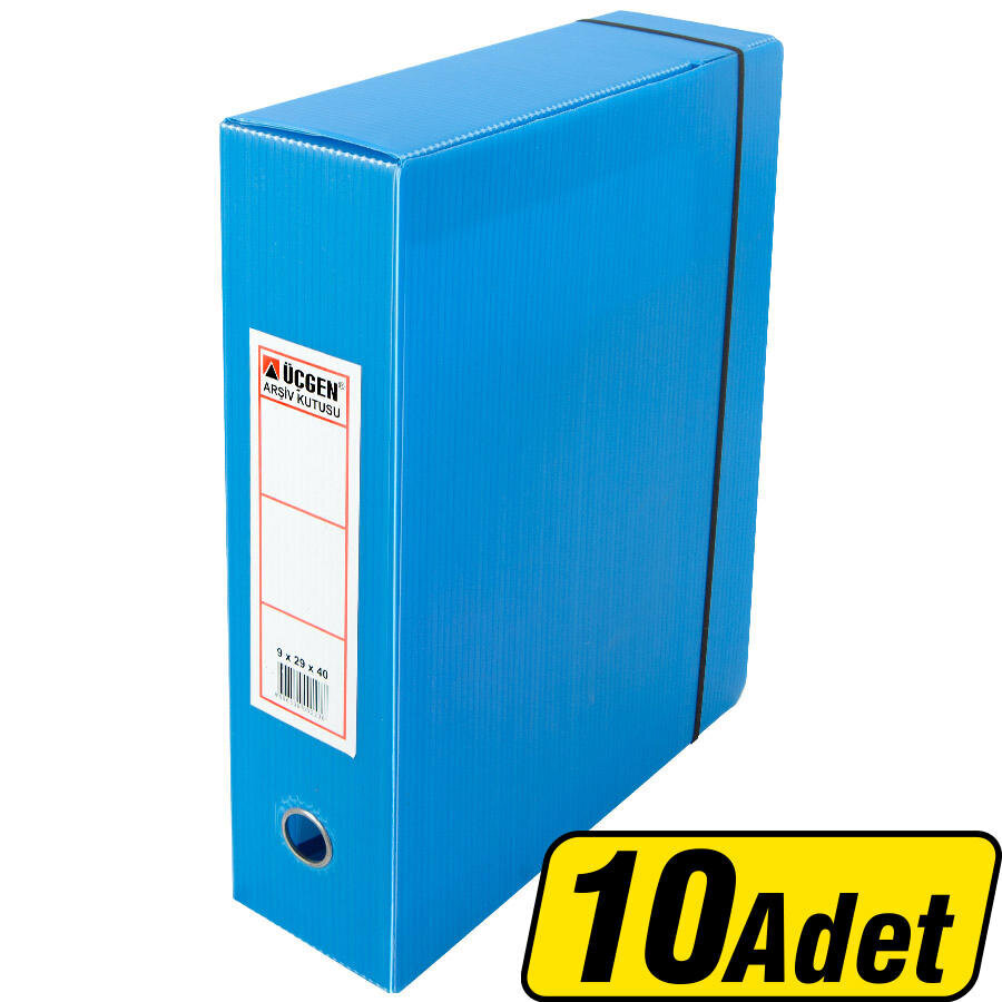 Üçgen Arşivleme Kutusu 29 x 40 x 9 cm Mavi 10'lu Paket